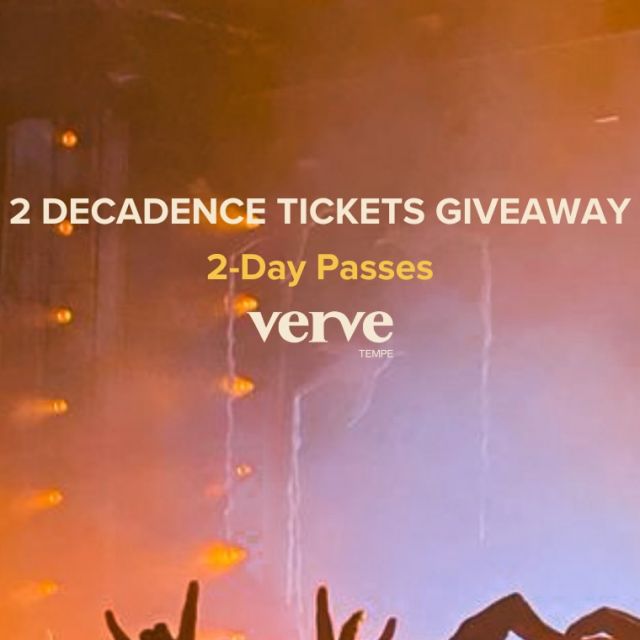 2️⃣ Decadence Arizona 2-Day passes are up for grabs to ring in the New Year the right way 🎶✨

how to enter 👇

🤝 like this post
🤝 follow @verve.tempe
🤝 tag who you’re raging with at Decadence (one comment ➡️ one entry, no limits)

bonus entries:
🪩 take a tour (virtual or in-person) = 50 extra entries
🪩 sign a lease with us = ✨200 extra entries✨

winner announced 12/29 @ 6PM MST 🫶