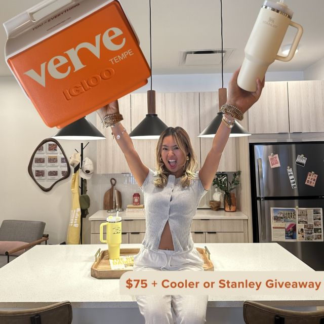 POV: you just toured your dream apartment and now you’re winning custom merch 

come see why VERVE is a hot commodity…
tour now until 4/15 for a chance to win a custom Stanley OR cooler + $75 to spend
